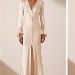 Shona Joy La Lune Frill Cuff Midi Dress